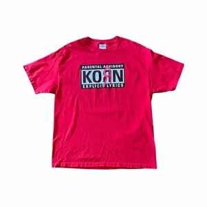 Vintage Korn Parental Advisory Graphic Tee Red XL